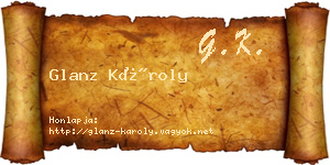 Glanz Károly névjegykártya